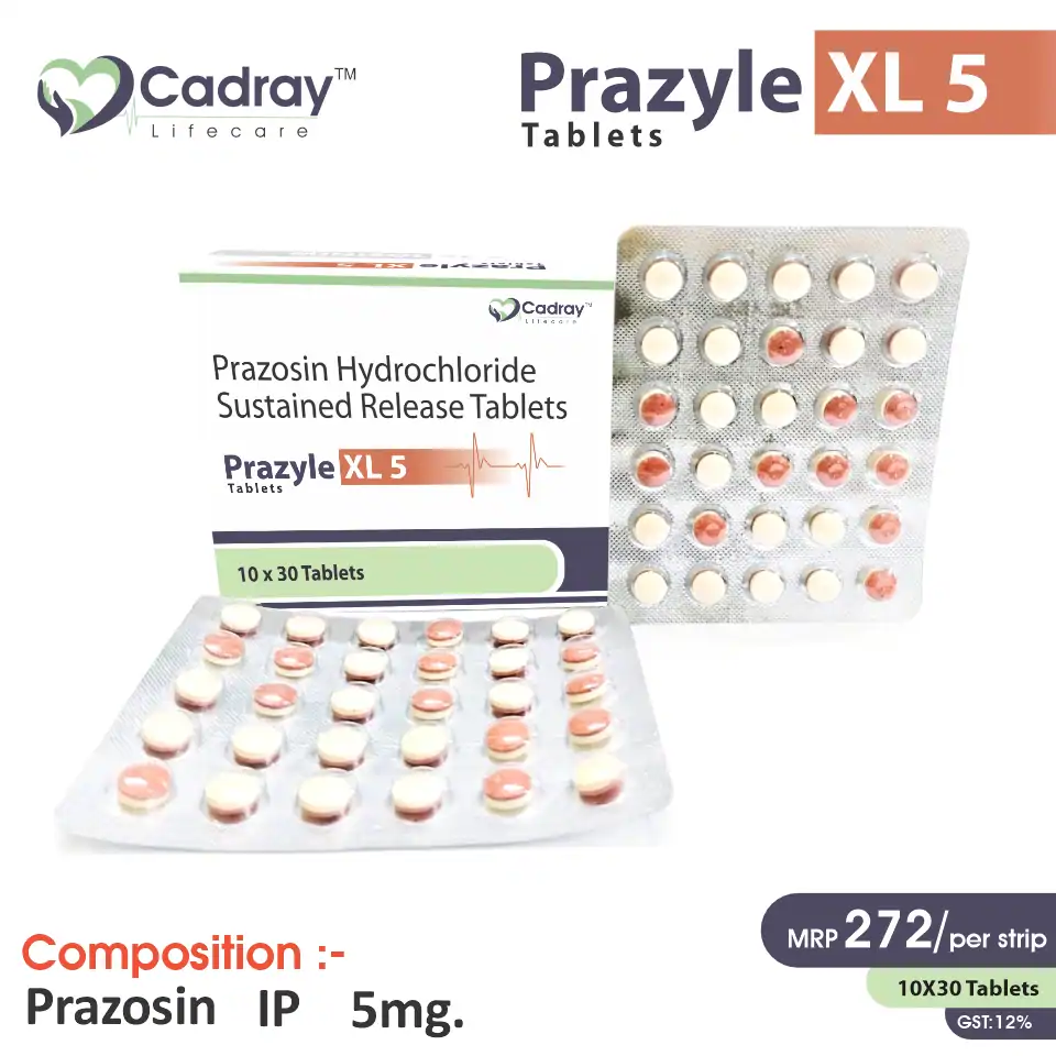 Prazosin 5mg SR Tablet | Best Price for PCD Pharma Franchise | Hypertension Management